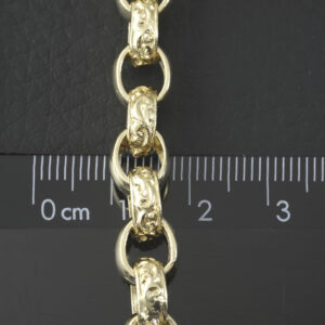 9ct Yellow Gold Patterned Belcher Chain 26&#8243; 8mm