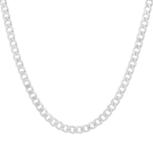 9ct White Gold Curb Chain 20″ 4.5mm