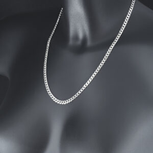 9ct White Gold Curb Chain 20&#8243; 4.5mm