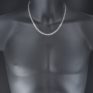 9ct White Gold Curb Chain 20&#8243; 4.5mm