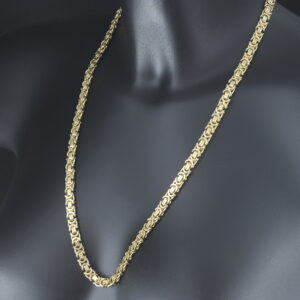 9ct Yellow Gold Byzantine Chain 24.5&#8243; 7mm
