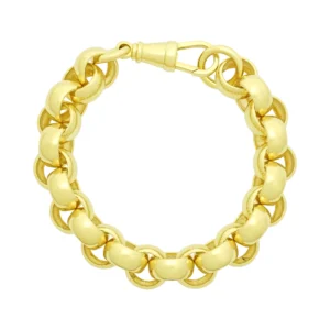 9ct Yellow Gold Belcher Bracelet 9.5&#8243; 13.5mm
