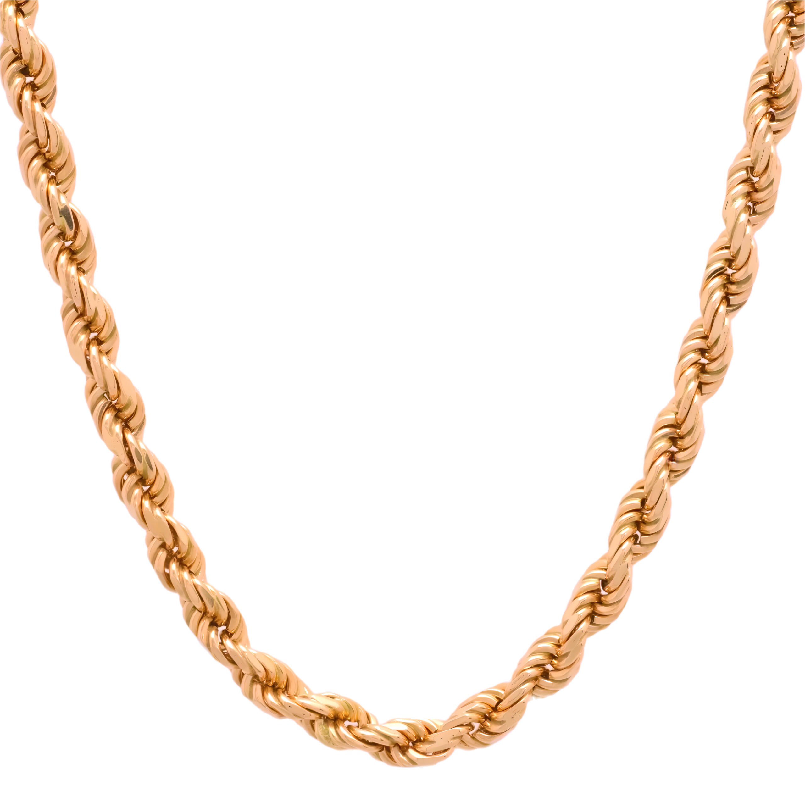 9ct Rose Gold Diamond Cut Rope Chain 28" 5.5mm
