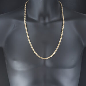 9ct Rose Gold Diamond Cut Rope Chain 28&#8243; 5.5mm