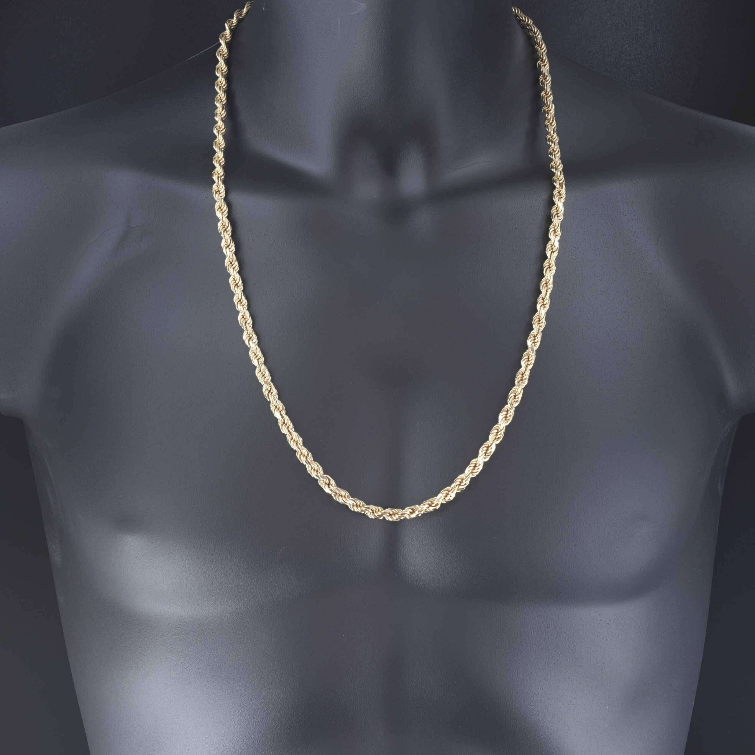 9ct Rose Gold Diamond Cut Rope Chain 28" 5.5mm - Image 3