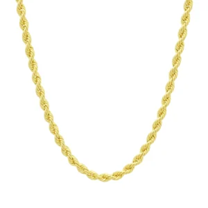 9ct Yellow Gold Rope Chain 18″ 4mm