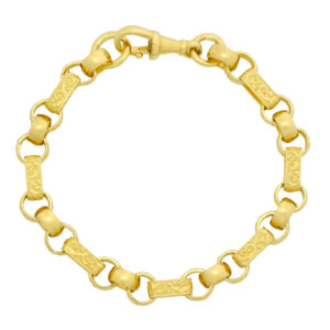 9ct Yellow Gold Gypsy Link Bracelet 7.5″ 7.5mm