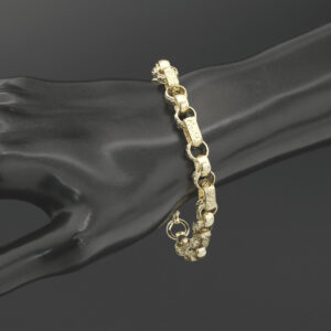 9ct Yellow Gold Gypsy Link Bracelet 7.5″ 7.5mm