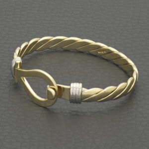 9ct Yellow Gold Twist Loop Bangle