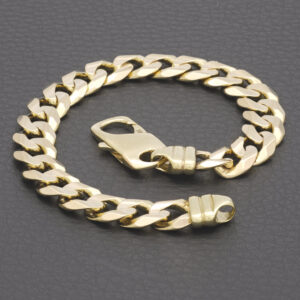 9ct Yellow Gold Curb Bracelet 8″ 10mm