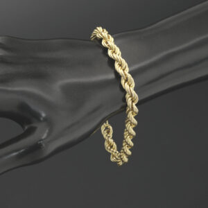 9ct Yellow Gold Rope Bracelet 8″ 6.5mm