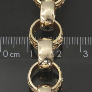 9ct Rose Gold Patterned Belcher Bracelet 8.5&#8243; 13mm