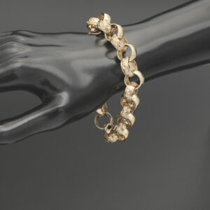 9ct Rose Gold Patterned Belcher Bracelet 8.5&#8243; 13mm