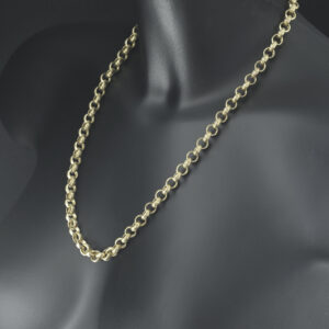 9ct Yellow Gold Patterned Belcher Chain 22.5&#8243; 8mm