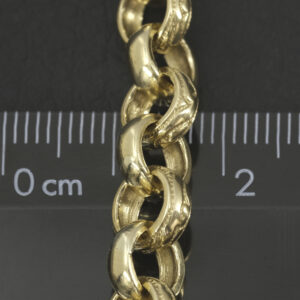 9ct Yellow Gold Patterned Belcher Chain 22.5&#8243; 8mm