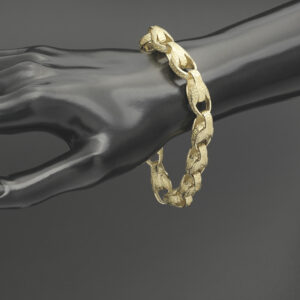 9ct Yellow Gold Tulip Bracelet 8.5″ 10mm