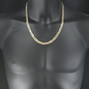 14ct Yellow & White Gold Fancy Figaro Chain 23″ 7.5mm