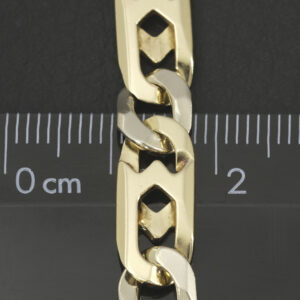 14ct Yellow & White Gold Fancy Figaro Chain 23″ 7.5mm