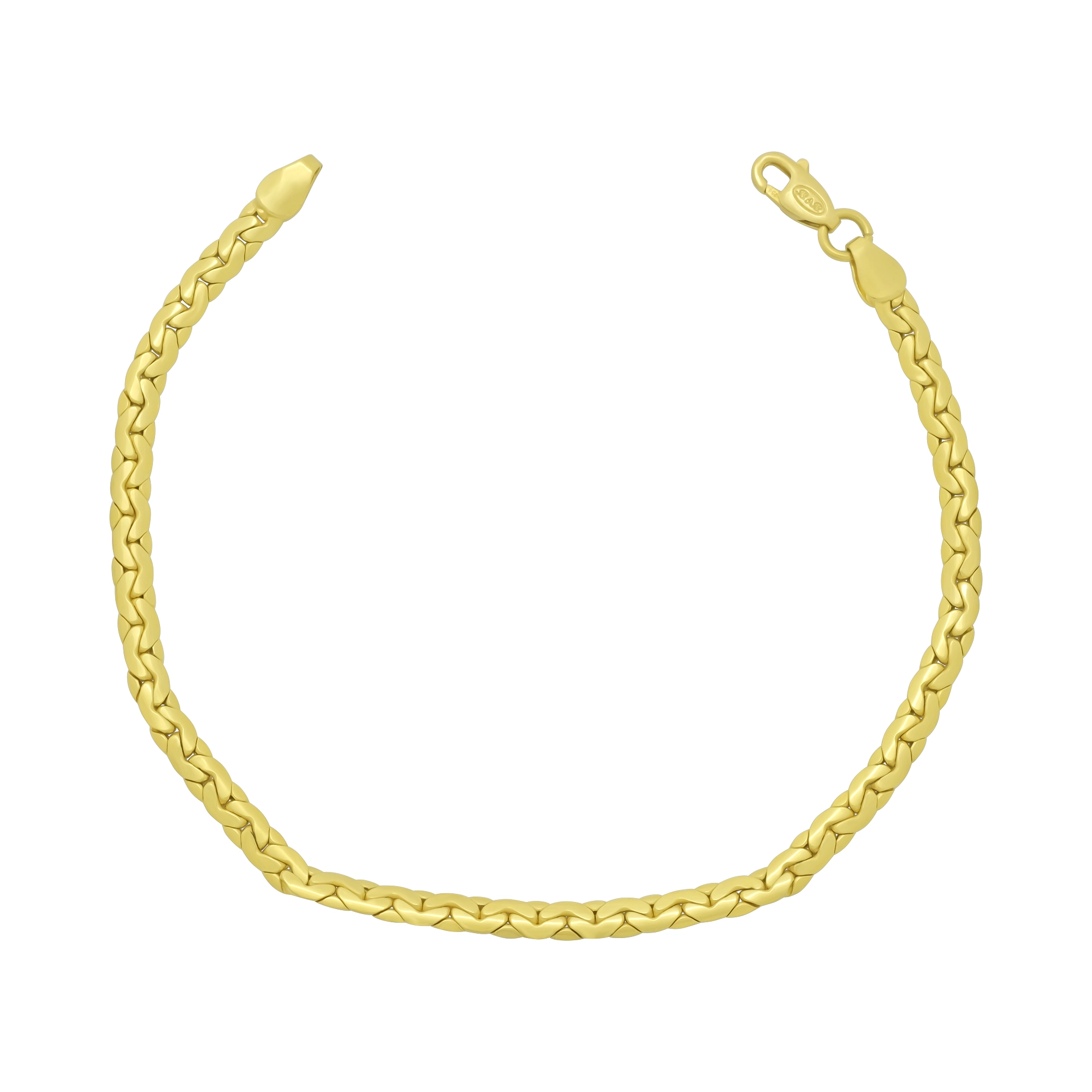 18ct Yellow Gold Fancy Link Chain 7.5" 3.5mm