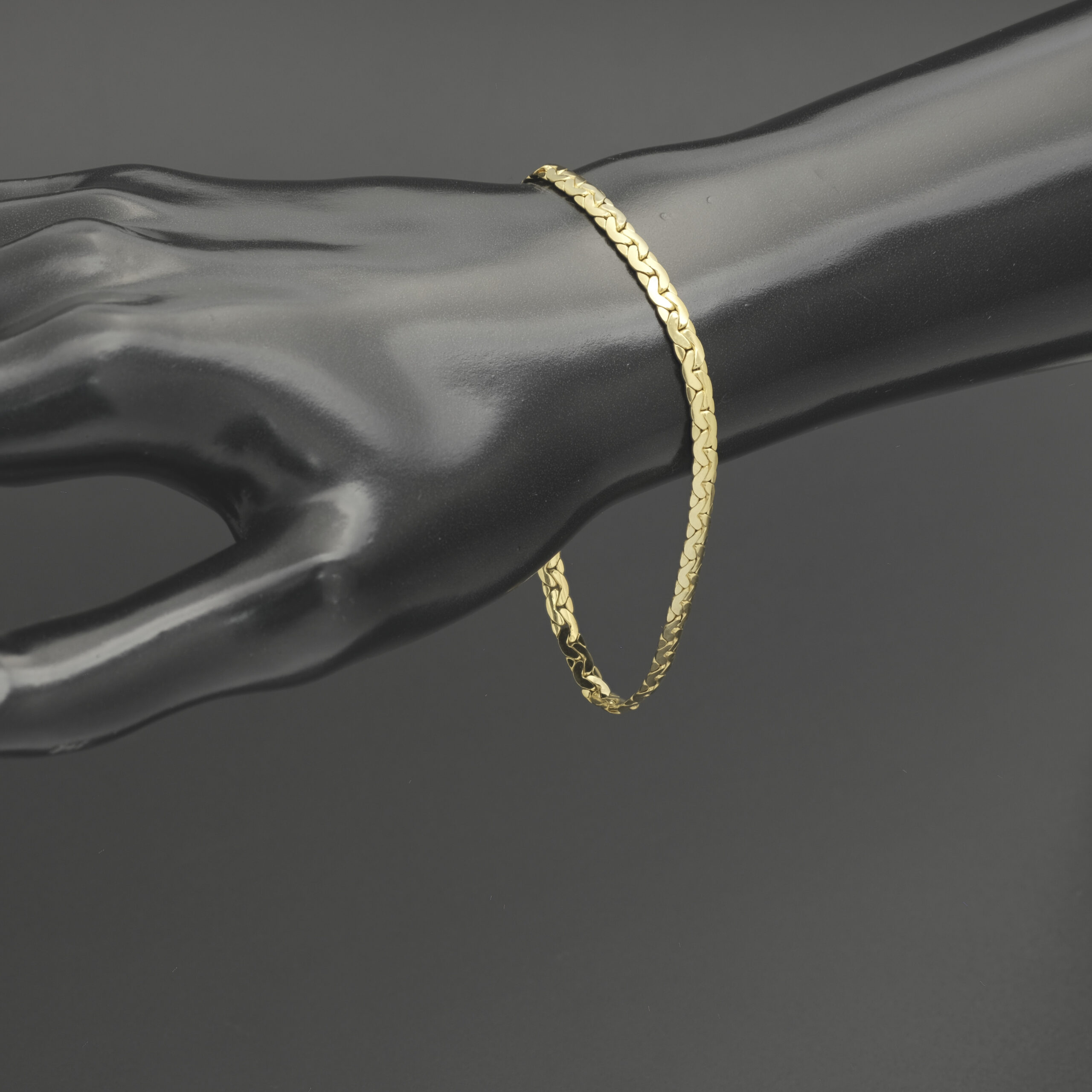 18ct Yellow Gold Fancy Link Chain 7.5" 3.5mm - Image 3