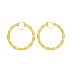 9ct Yellow Gold Twist Hoop Earrings