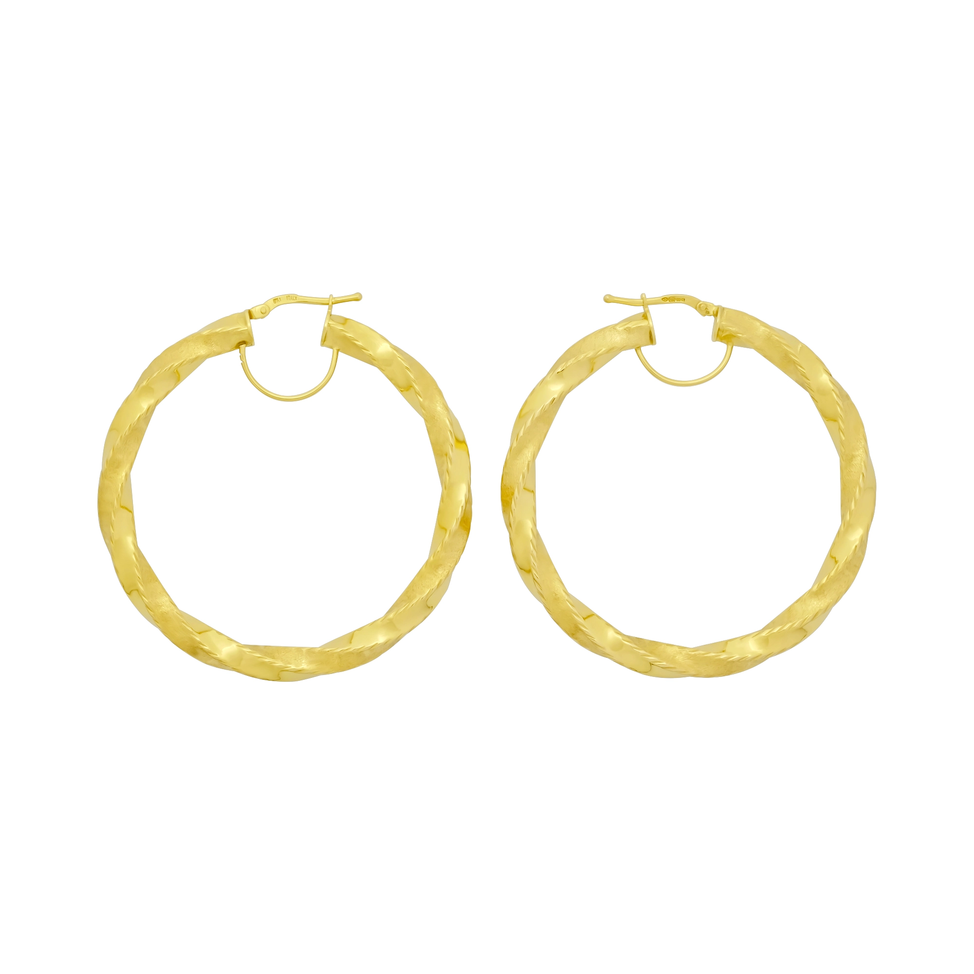 9ct Yellow Gold Twist Hoop Earrings