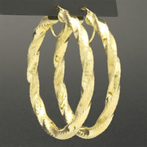 9ct Yellow Gold Twist Hoop Earrings