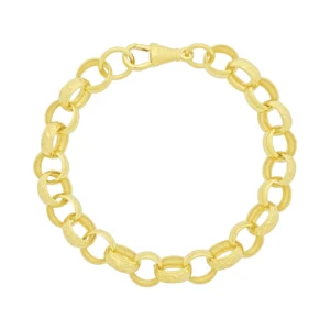 9ct Yellow Gold Patterned Belcher Bracelet 9″ 11.5mm