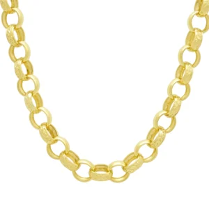9ct Yellow Gold Patterned Belcher Chain 26″ 11.5mm