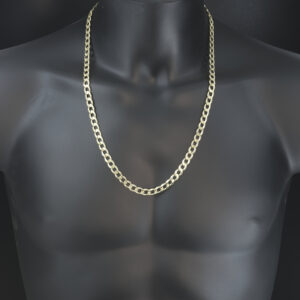9ct Yellow Gold Curb Chain 25.5″ 7.5mm