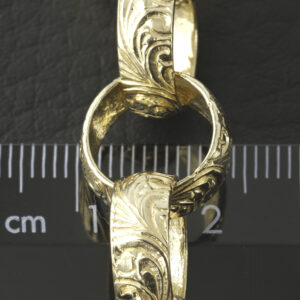 9ct Yellow Gold Patterned Belcher Bracelet 8″ 13.5mm