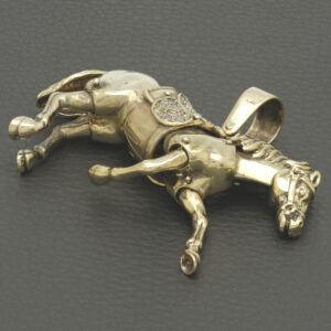9ct Yellow Gold Gemstone Horse Pendant