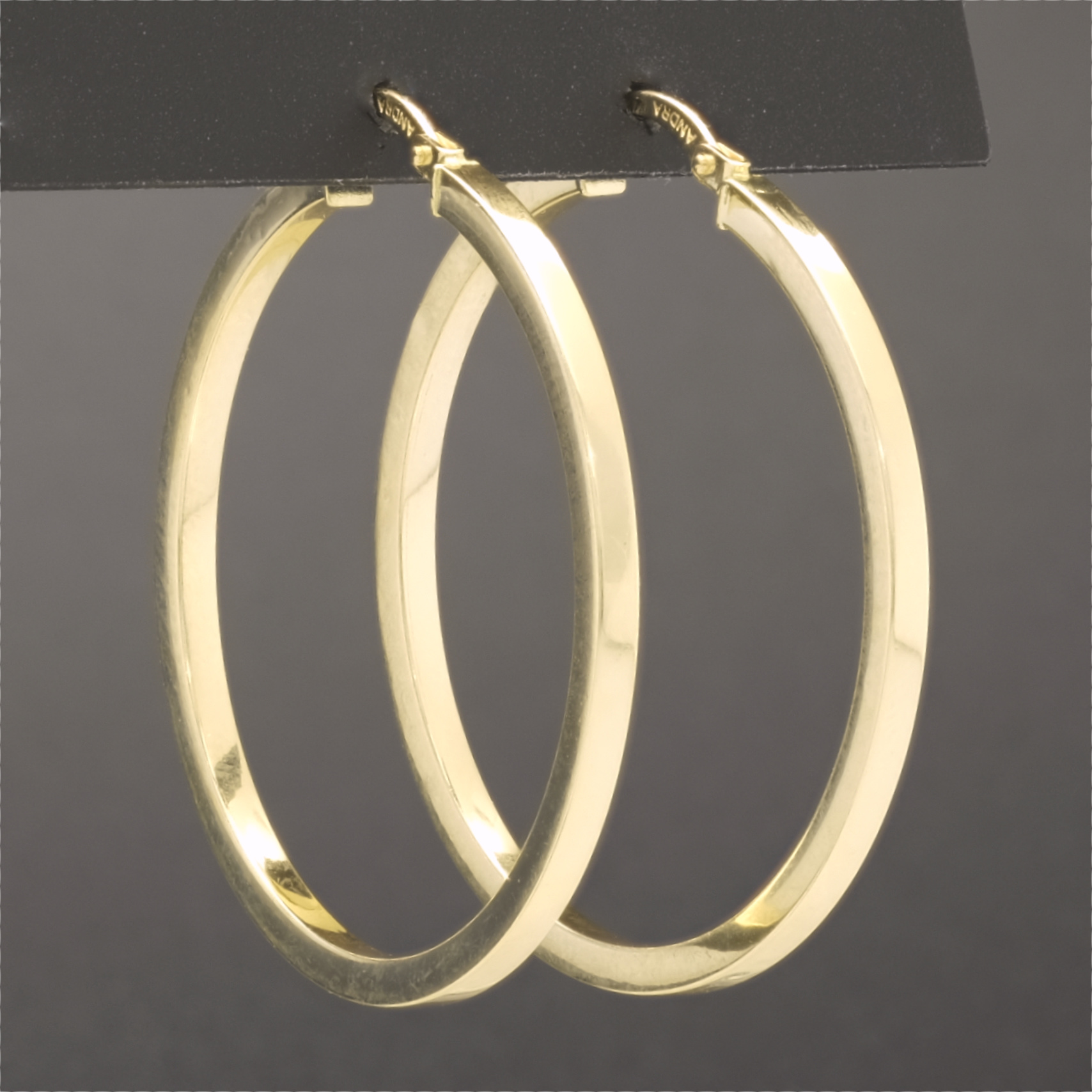 9ct Yellow Gold Hoop Earrings - Image 3