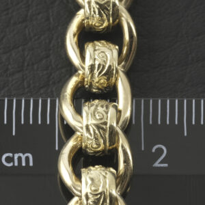 9ct Yellow Gold Roller Ball Bracelet 7.5″ 8.5mm