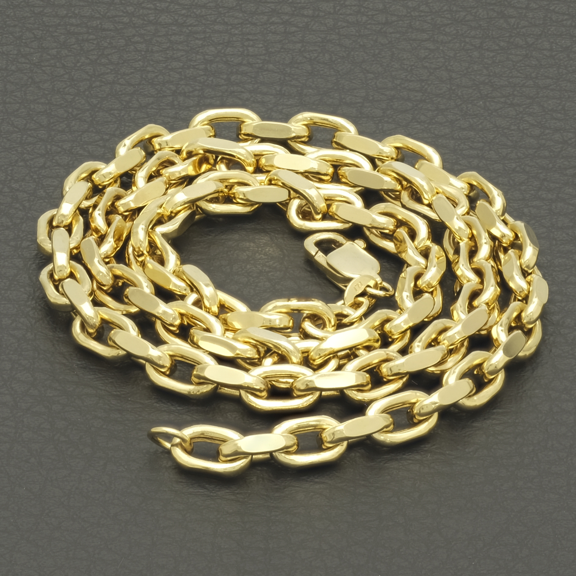 9ct Yellow Gold Box Belcher Chain 20" 5.5mm - Image 5