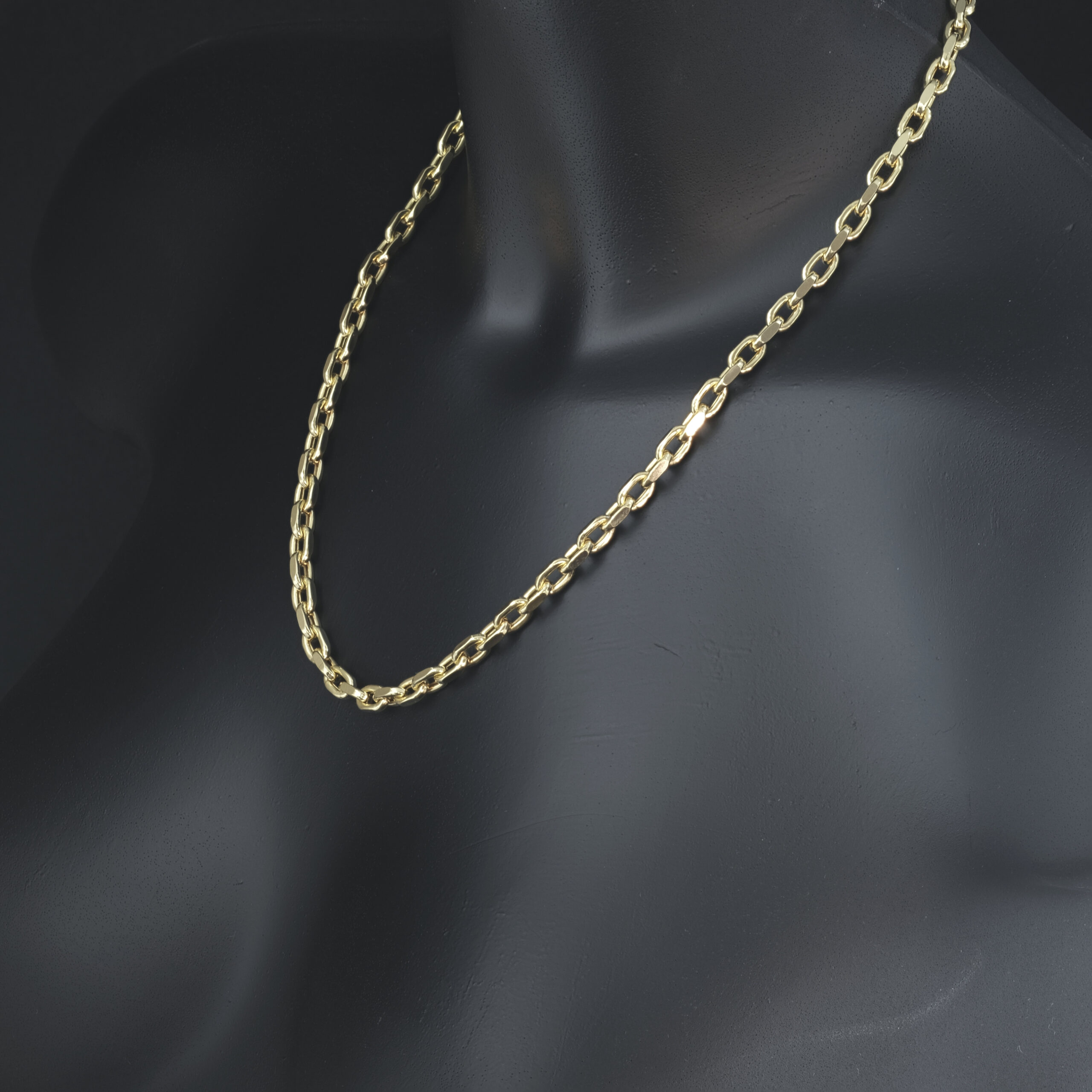 9ct Yellow Gold Box Belcher Chain 20" 5.5mm - Image 4