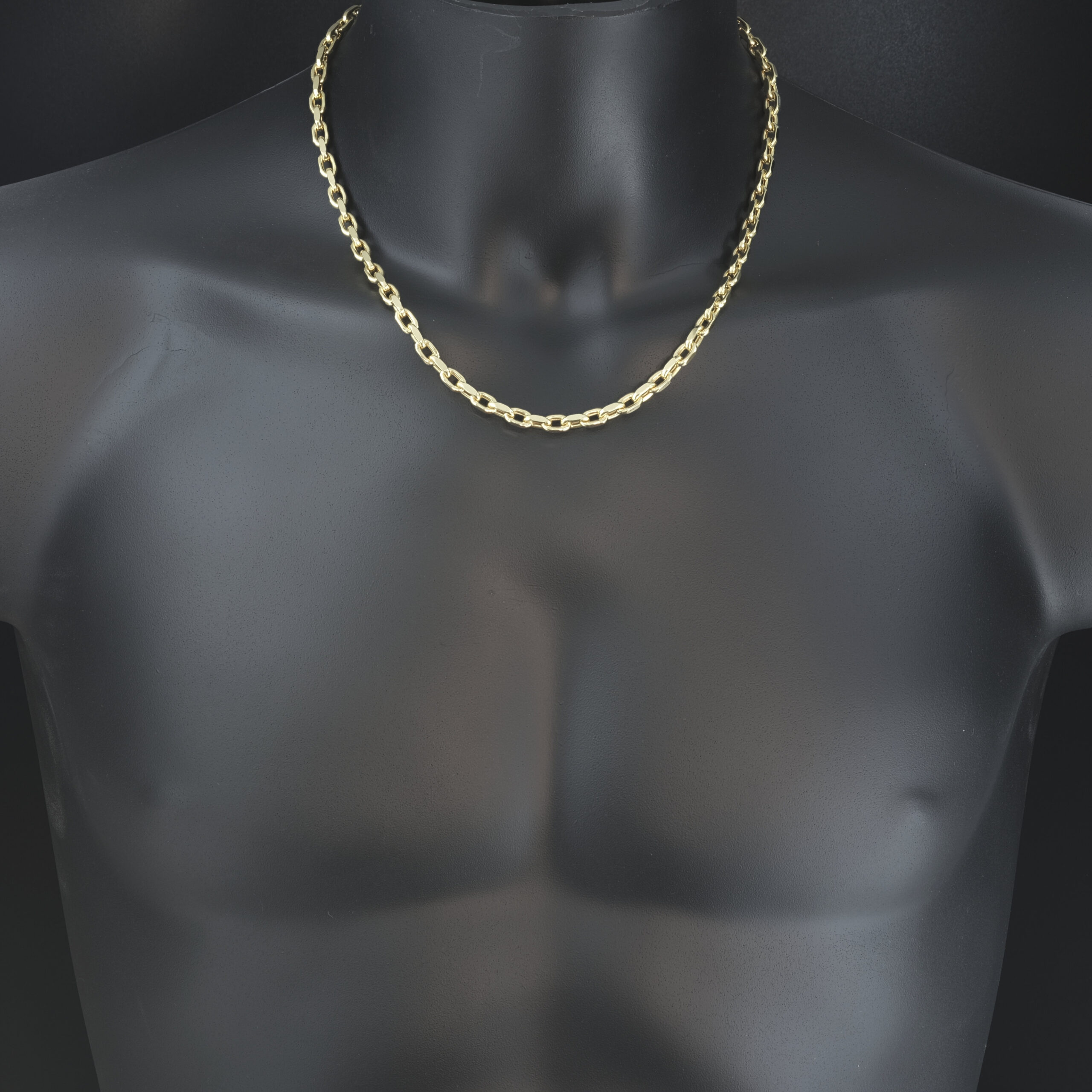 9ct Yellow Gold Box Belcher Chain 20" 5.5mm - Image 3