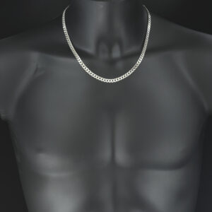 9ct White Gold Curb Chain 20″ 5.5mm