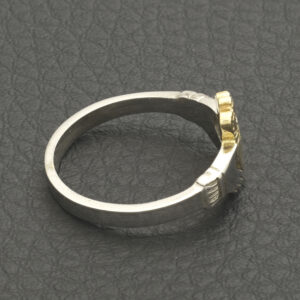 10ct White And Yellow Gold Claddagh Ring