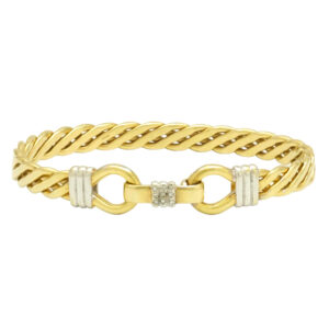 9ct Yellow Gold Diamond Loop Bangle