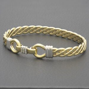 9ct Yellow Gold Diamond Loop Bangle