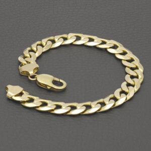 9ct Yellow Gold Curb Bracelet 8.5&#8243; 10mm