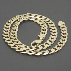 9ct Yellow Gold Curb Chain 22″ 9.5mm