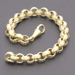 9ct Yellow Gold Belcher Bracelet 7.5″ 7.5mm