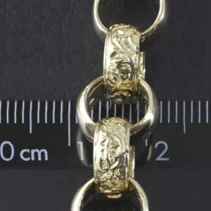 9ct Yellow Gold Patterned Belcher Bracelet 8″ 10.5mm