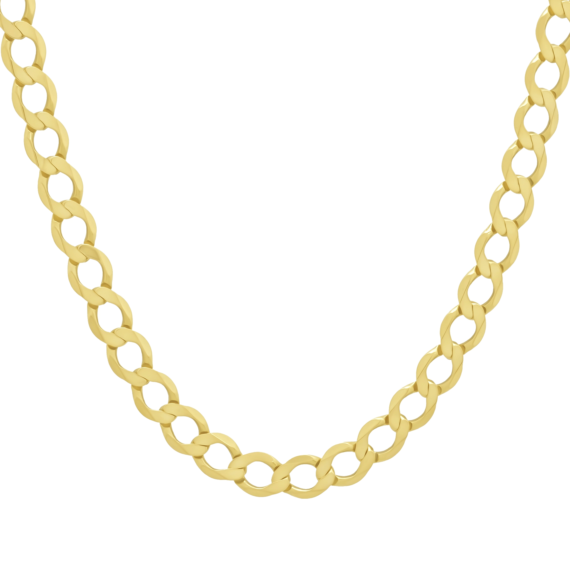 9ct Yellow Gold Curb Chain 26" 7mm