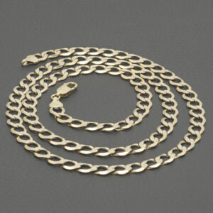 9ct Yellow Gold Curb Chain 26″ 7mm