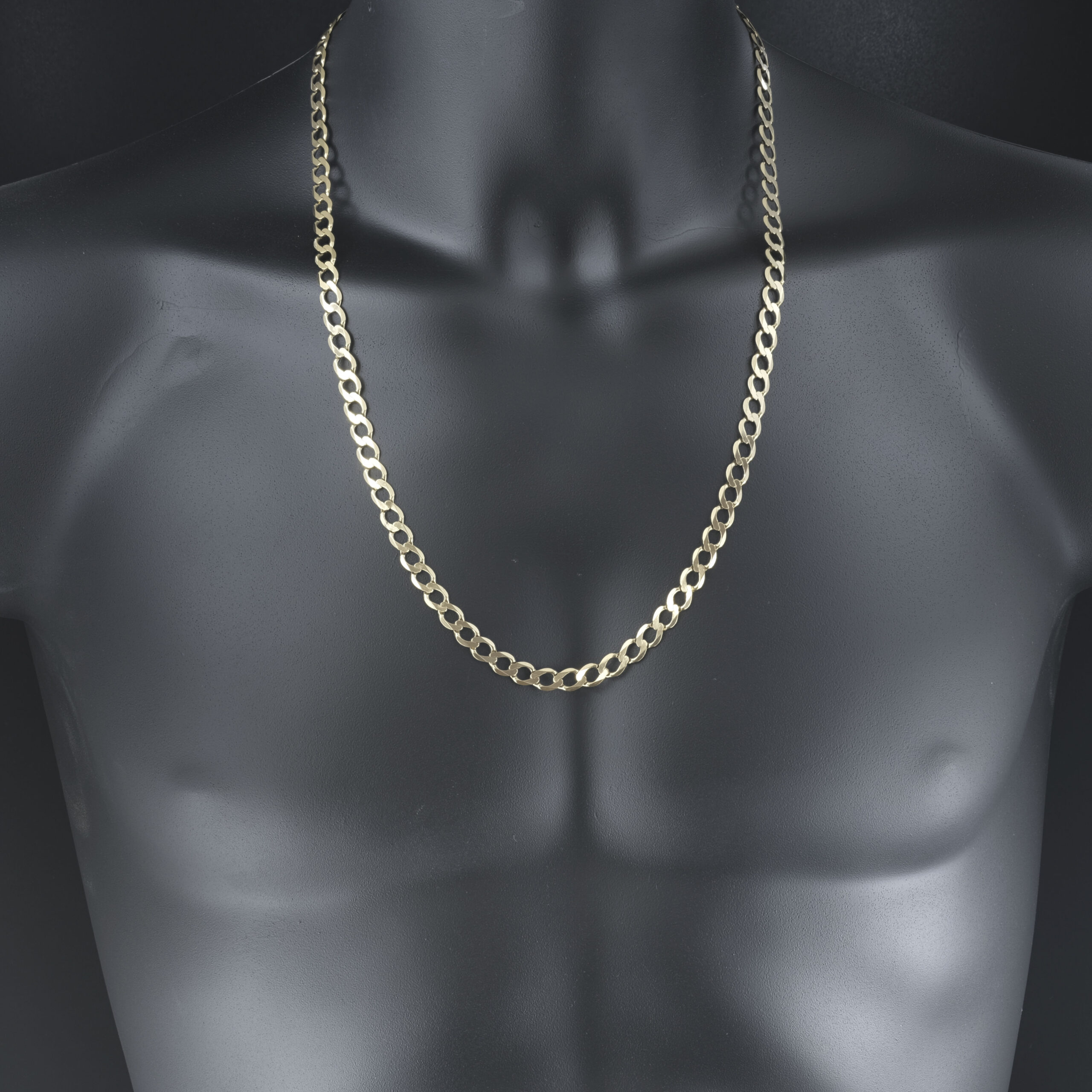 9ct Yellow Gold Curb Chain 26" 7mm - Image 4