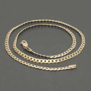 9ct Yellow Gold Curb Chain 16″ 3mm