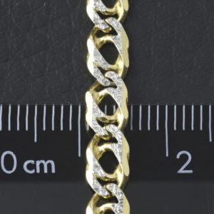 9ct Yellow & White Gold Patterned Double Curb Chain 18″ 5mm